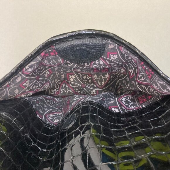 Brighton Peyton Pebbled Leather Crossbody Bag / Purse E077736 Black 12.5"x12" - Picture 13 of 16